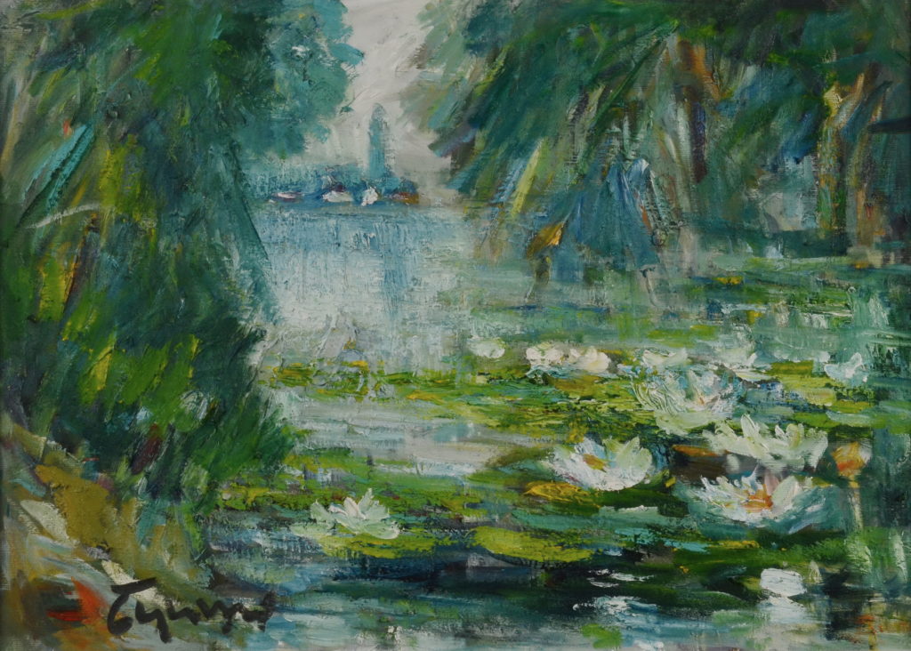 Milenko Mita Buiša - Lokvanji, ulje na platnu, 70x50cm