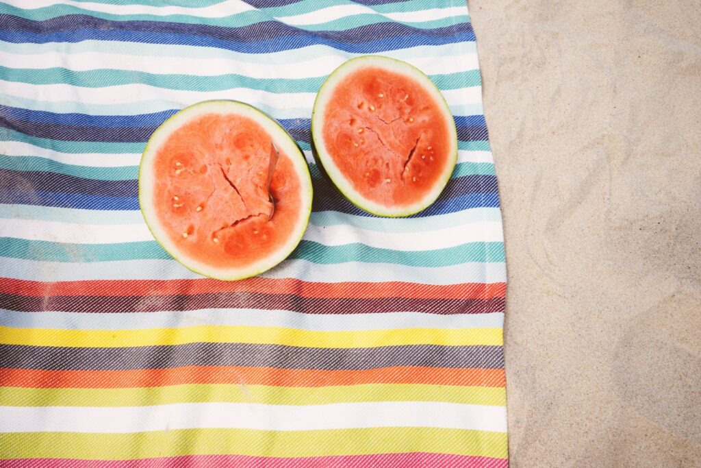 watermelons on the beach