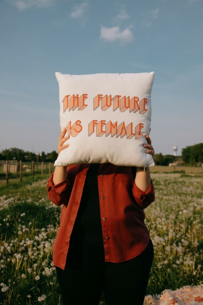 woman with a future is female pillow