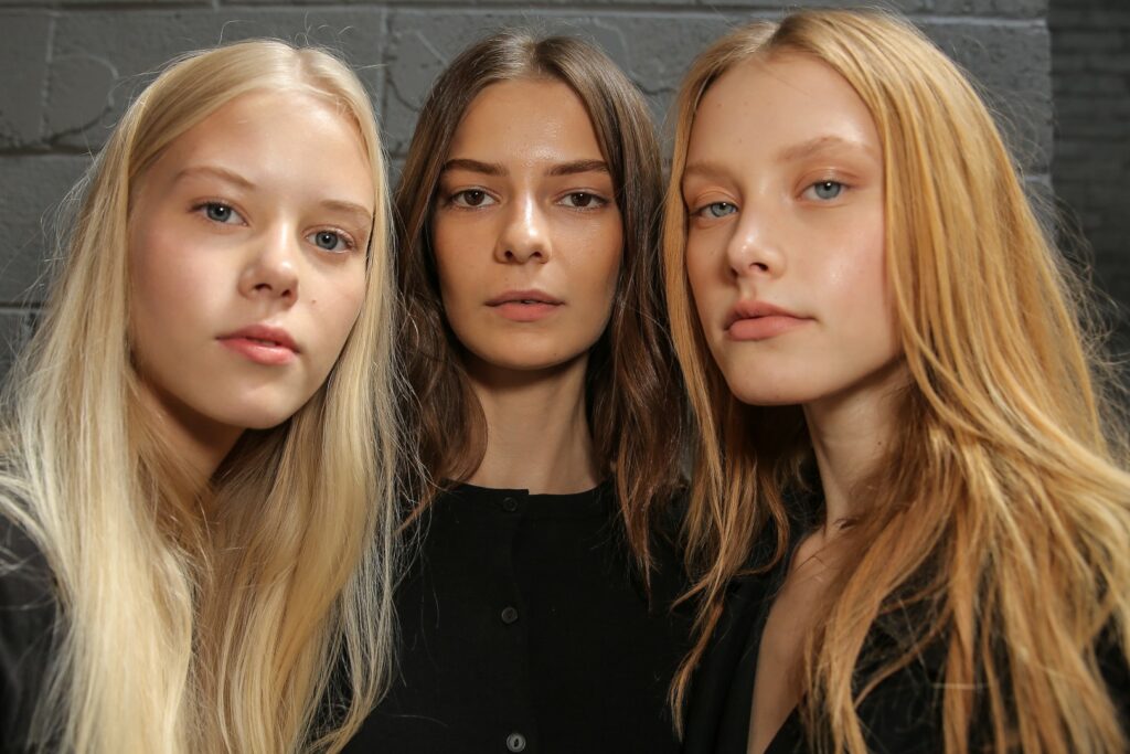 NEW YORK, NY - SEPTEMBER 07: Models pose backstage at the Yigal Azrouel fashion show on September 7, 2014 in New York City. (Photo by Chelsea Lauren/Getty Images)