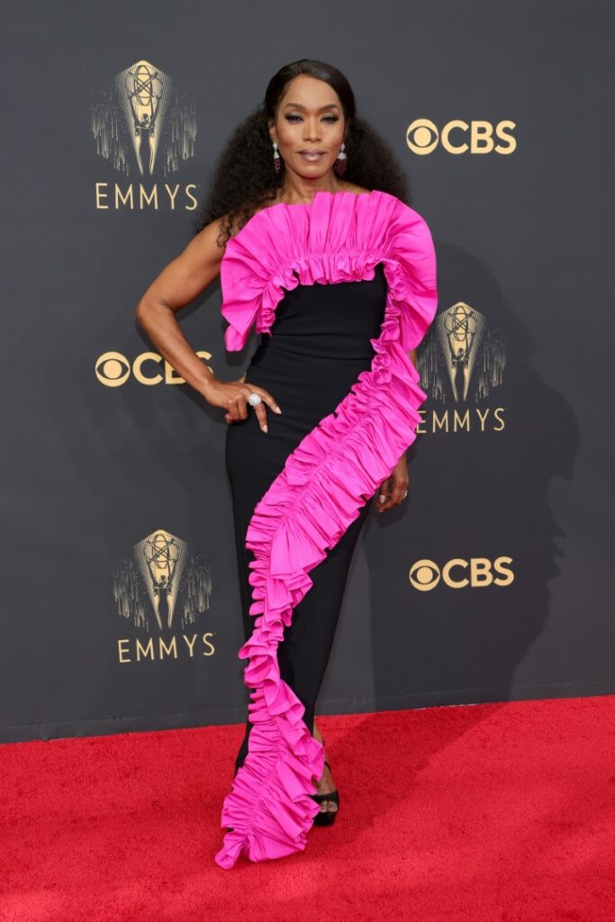 LOS ANGELES, CALIFORNIA - SEPTEMBER 19: Angela Bassett attends the 73rd Primetime Emmy Awards at L.A. LIVE on September 19, 2021 in Los Angeles, California. (Photo by Rich Fury/Getty Images)
