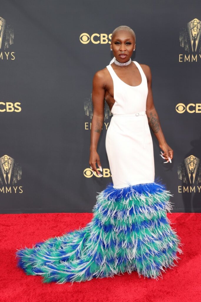 LOS ANGELES, CALIFORNIA - SEPTEMBER 19: Cynthia Erivo attends the 73rd Primetime Emmy Awards at L.A. LIVE on September 19, 2021 in Los Angeles, California. (Photo by Rich Fury/Getty Images)