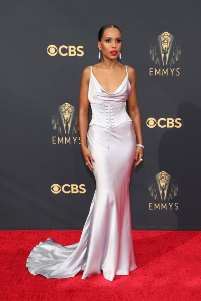 LOS ANGELES, CALIFORNIA - SEPTEMBER 19: Kerry Washington attends the 73rd Primetime Emmy Awards at L.A. LIVE on September 19, 2021 in Los Angeles, California. (Photo by Rich Fury/Getty Images)