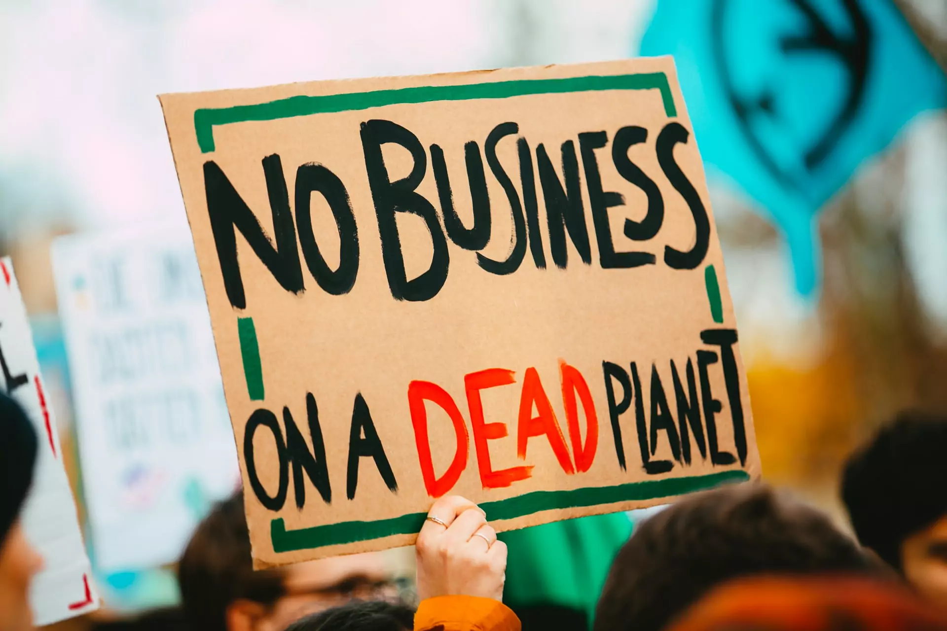 "No Business on a dead planet" transparent