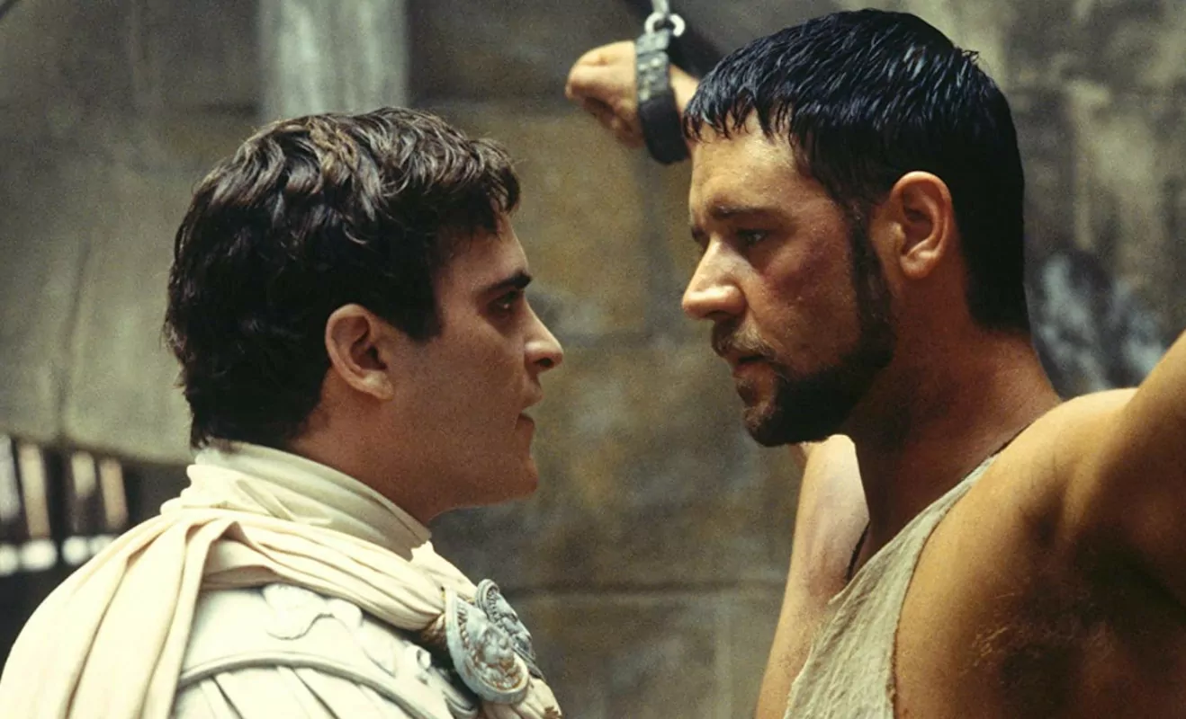 Gladijator, Joaquin Phoenix i Russell Crowe