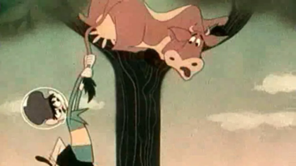 Krava na mjesecu,1959. godina by Dušan Vukotić
