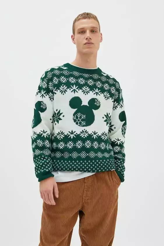 Pull&Bear Mickey Mouse božićni pulover