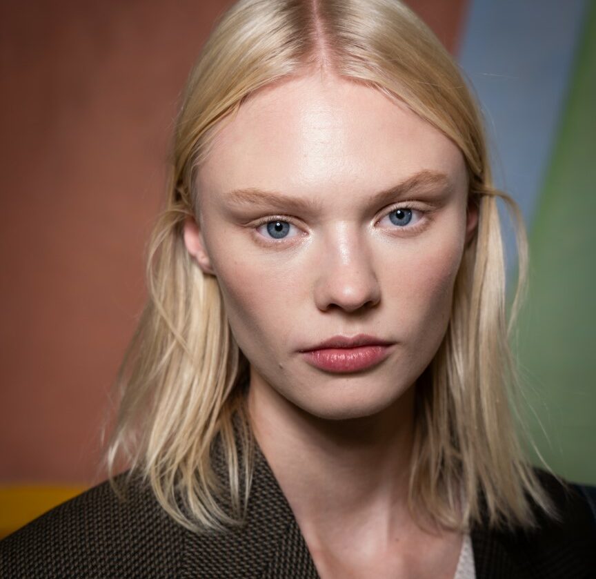 PARIS, FRANCE - OCTOBER 04: (EDITORIAL USE ONLY - For Non-Editorial use please seek approval from Fashion House) A model poses backstage ahead of the Giambattista Valli Womenswear Spring/Summer 2022 show as part of Paris Fashion Week on October 04, 2021 in Paris, France. (Photo by Francois Durand/Getty Images)