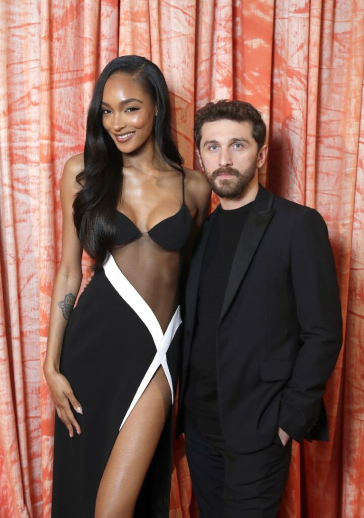 OXFORDSHIRE, ENGLAND - DECEMBER 03: Jourdan Dunn and David Koma attend the BoF VOICES 2021 Gala Dinner at Soho Farmhouse on December 03, 2021 in Oxfordshire, England. (Photo by John Phillips/Getty Images for BoF VOICES)