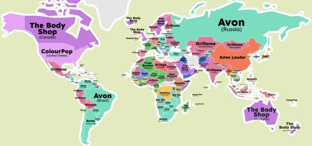 world map_best brands Cosmetify Index