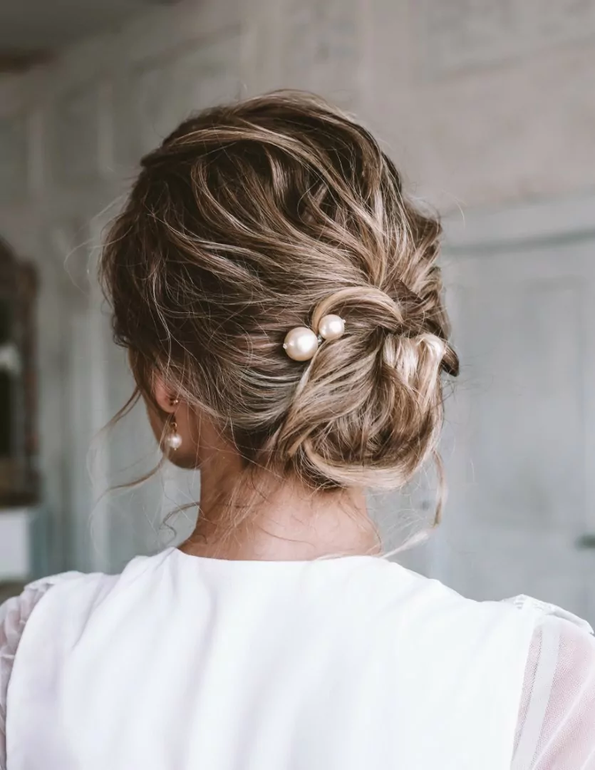 Wedding hairstyle - topknot, hair bun