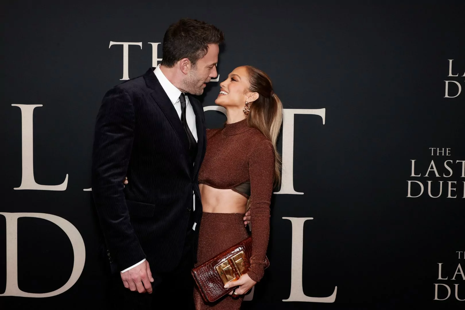 NEW YORK, NEW YORK - OCTOBER 09: Ben Affleck and Jennifer Lopez attend "The Last Duel" New York Premiere at Rose Theater at Jazz at Lincoln Center's Frederick P. Rose Hall on October 09, 2021 in New York City. (Photo by Arturo Holmes/Getty Images)