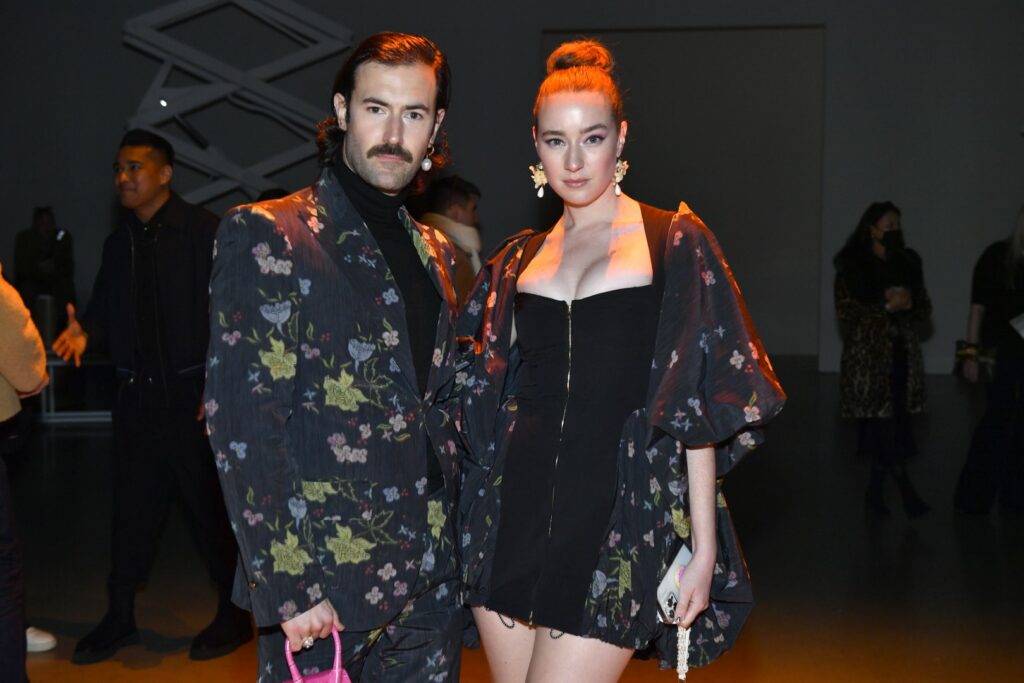 NEW YORK, NEW YORK - FEBRUARY 16: Isabelle Chaput and Nelson Tiberghien of the Young Emperors attend front row for Prabal Gurung during 2022 New York Fashion Week: The Shows on February 16, 2022 in New York City. (Photo by Roy Rochlin/Getty Images)