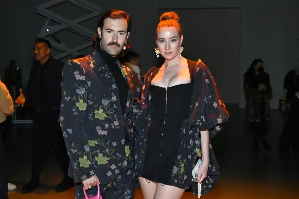 NEW YORK, NEW YORK - FEBRUARY 16: Isabelle Chaput and Nelson Tiberghien of the Young Emperors attend front row for Prabal Gurung during 2022 New York Fashion Week: The Shows on February 16, 2022 in New York City. (Photo by Roy Rochlin/Getty Images)