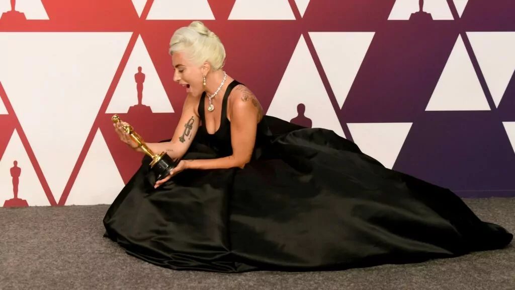 HOLLYWOOD, CALIFORNIA: (EDITORS NOTE: Retransmission with alternate crop.) Lady Gaga, winner of Best Original Song for 'Shallow' from 'A Star is Born' poses in the press room during the 91st Annual Academy Awards at Hollywood and Highland on February 24, 2019 in Hollywood, California. (Photo by Frazer Harrison/Getty Images)