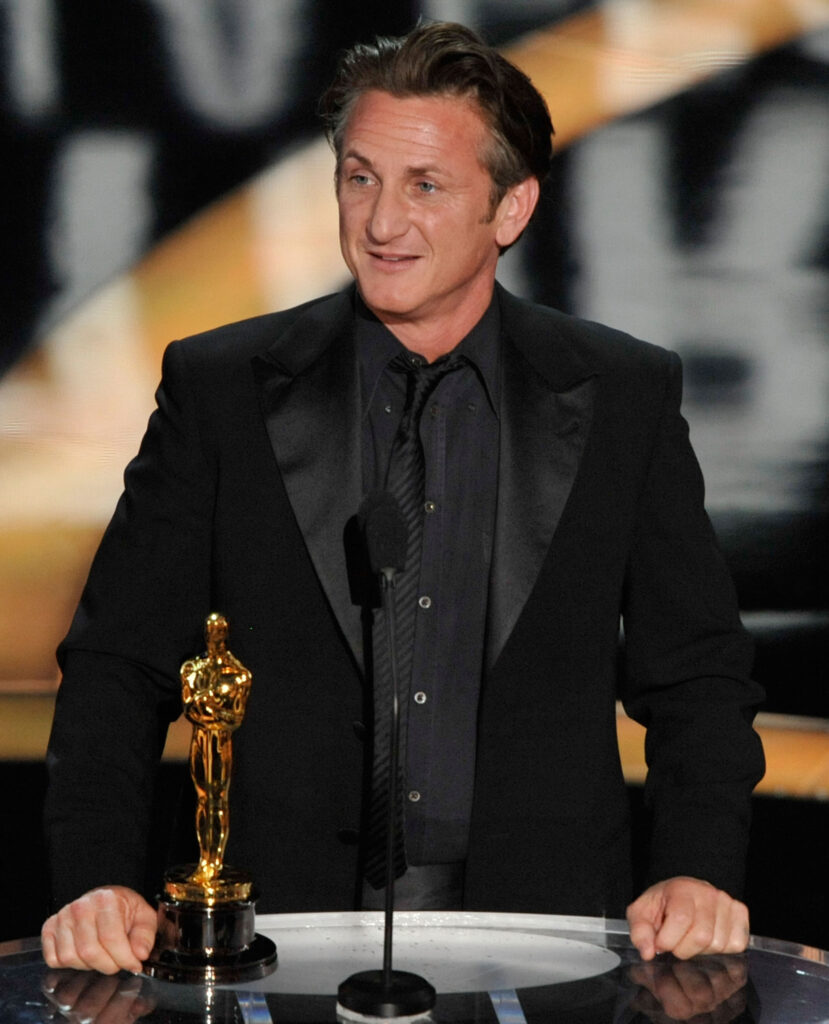 LOS ANGELES, CA - FEBRUARY 22: (EDITORS NOTE: NO ONLINE, NO INTERNET, EMBARGOED FROM INTERNET AND TELEVISION USAGE UNTIL THE CONCLUSION OF THE LIVE OSCARS TELECAST) Actor Sean Penn accepts his Best Actor award for 
