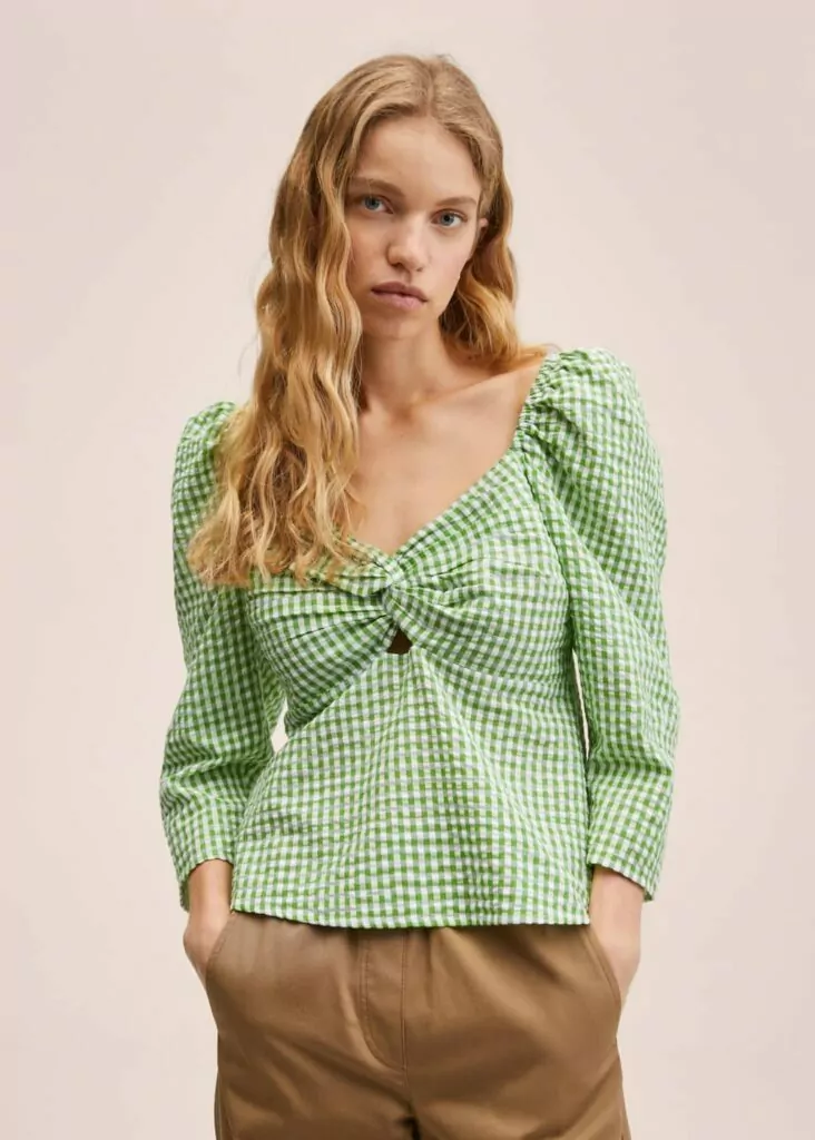 Mango gingham bluza