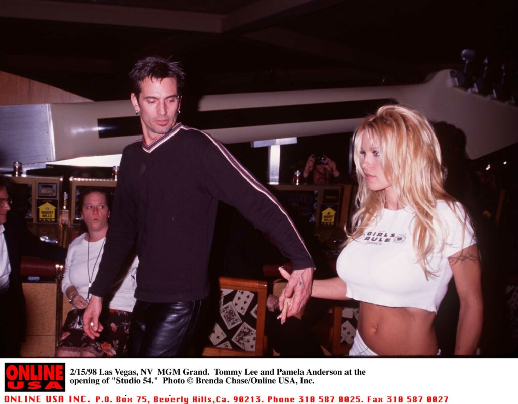 2/15/98 MGM Grand Las Vegas, NV Tommy Lee and Pamela Anderson at the opening of 