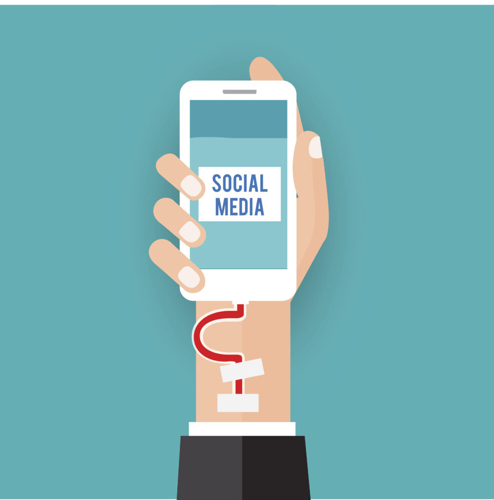 Social addict.Vector illustration business social media concept.