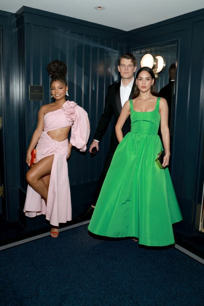 NEW YORK, NEW YORK - NOVEMBER 07: (L-R) Halle Bailey, Wes Gordon, and Adria Arjona attend the CFDA Fashion Awards at Casa Cipriani on November 07, 2022 in New York City. (Photo by Jason Mendez/Getty Images)