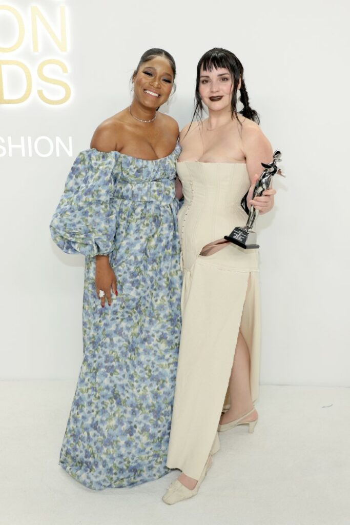 NEW YORK, NEW YORK - NOVEMBER 07: Keke Palmer and Elena Velez attend the CFDA Fashion Awards at Casa Cipriani on November 07, 2022 in New York City. (Photo by Dimitrios Kambouris/Getty Images)