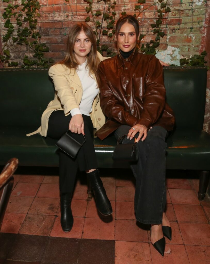 NEW YORK, NEW YORK - DECEMBER 01: Mimi Cuttrell (R) and Valentina Ignatova attend By Far X Mimi Cuttrell Launch Dinner at The Waverly Inn on December 01, 2021 in New York City. (Photo by Rob Kim/Getty Images for By Far)