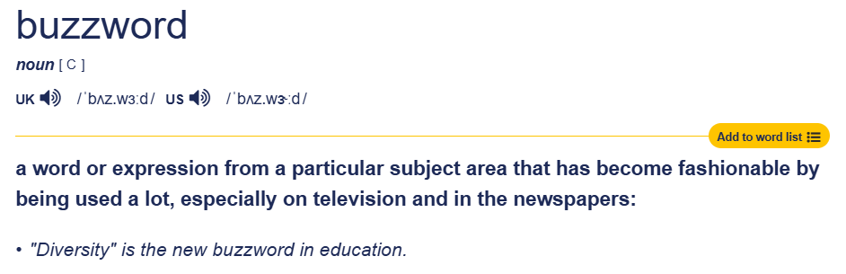 Cambridge dictionary - buzzword